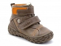 248-134,88,85 Тотто (Totto), ботинки демисезонные утепленные, байка, коричневый, бежевый, оранжевый, кожа. в Кемерово