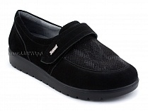 231115 Сурсил-Орто (Sursil-Ortho), туфли для взрослых, черные, кожа, стрейч ткань, полнота 6 в Кемерово