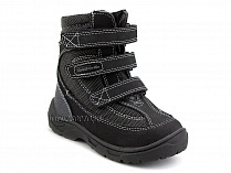А43-038 Сурсил (Sursil-Ortho), ботинки детские ортопедические с высоким берцем, зимние, натуральный мех, кожа, текстиль, черный в Кемерово