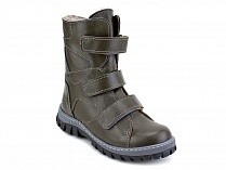 207з (31-40) Аквелла (Akwella), ботинки зимние ортопедические с высоким берцем, натуральная шерсть, кожа, тёмно-зелёный в Кемерово