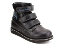 23-253 Сурсил (Sursil-Ortho), ботинки детские ортопедические с высоким берцем, кожа, нубук, черный в Кемерово