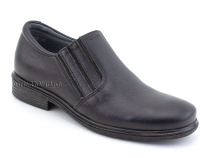 51213  ШагоВита (Shagovita), туфли школьные профилактические  для мальчиков, кожа, черный в Кемерово