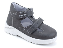 0228-821 Тотто (Totto), туфли детские ортопедические профилактические, кожа, серый в Кемерово