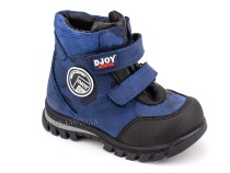 031-600-013-05-240 (21-25) Джойшуз (Djoyshoes) ботинки детские зимние ортопедические профилактические, натуральный мех, кожа, темно-синий, милитари в Кемерово