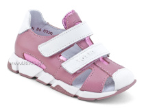 1160-217,537,99 Тотто (Totto) сандалии детские закрытые ортопедические профилактические, ирис, белый, розовый, кожа в Кемерово