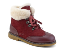 А44-071-3 Сурсил (Sursil-Ortho), ботинки детские ортопедические профилактичские, зимние, натуральный мех, замша, кожа, бордовый в Кемерово