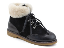 А44-071-2 Сурсил (Sursil-Ortho), ботинки детские ортопедические профилактичские, зимние, натуральный мех, замша, кожа, черный в Кемерово