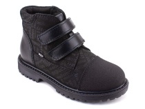 201-125 (31-36) Бос (Bos), ботинки детские утепленные профилактические, байка, кожа, нубук, черный, милитари в Кемерово