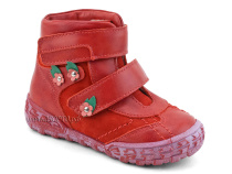 238-196,186 Тотто (Totto), ботинки демисезонные утепленные, байка,  кожа,нубук,  красный, в Кемерово