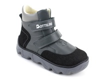 BL-271(3) Боттилини (Bottilini), ботинки  детские демисезонные ортопедические профилактические, кожа, байка, серый в Кемерово