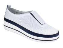 K231-R-LX-16-A (41-43) Кумфо (Kumfo) туфли для взрослых, перфорированная кожа, белый, синий в Кемерово
